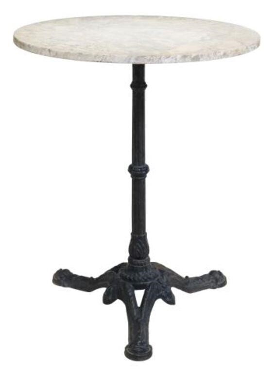 FRENCH MARBLE-TOP CAST IRON