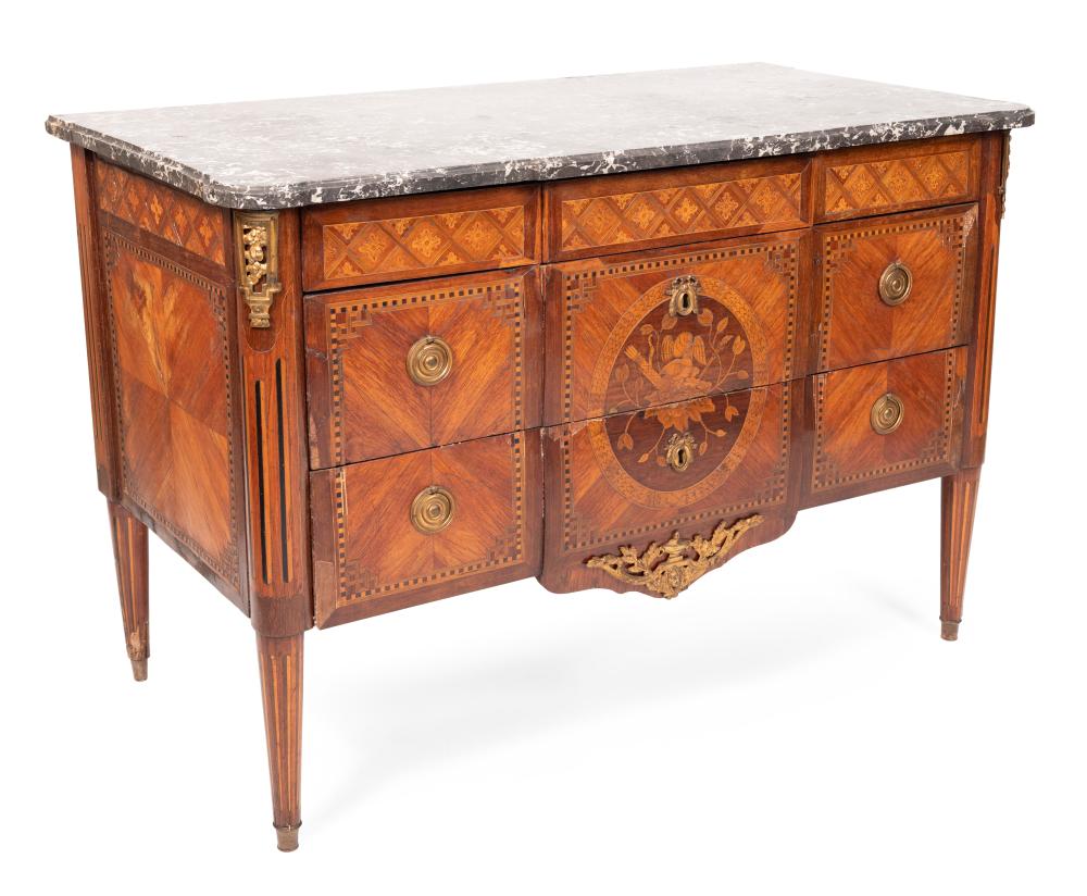 FRENCH MARBLE-TOP CHEST LATE 18TH