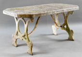 FRENCH MARBLE TOP GARDEN TABLE