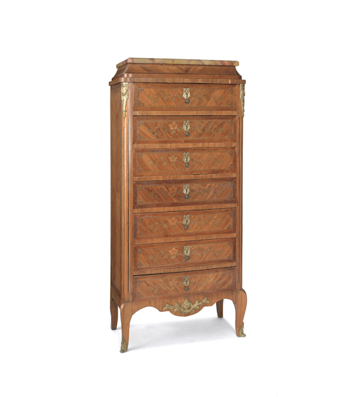 French marble top lingerie chest