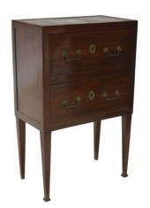 FRENCH MARBLE-TOP MAHOGANY BED