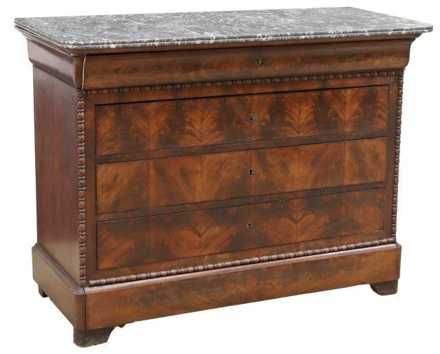 FRENCH MARBLE-TOP MAHOGANY