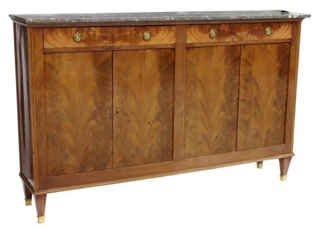FRENCH MARBLE-TOP MAHOGANY NARROW