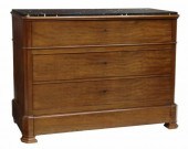 FRENCH MARBLE-TOP MAHOGANY SEC