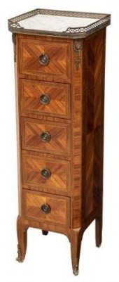 FRENCH MARBLE-TOP MATCHED VENE