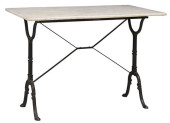 FRENCH MARBLE-TOP PAINTED CAST