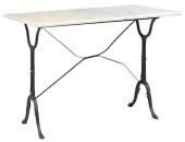 FRENCH MARBLE-TOP PAINTED CAST