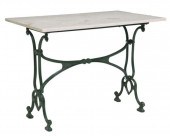 FRENCH MARBLE-TOP PAINTED CAST
