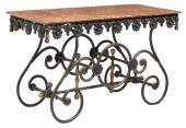 FRENCH MARBLE-TOP PAINTED IRON