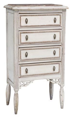 FRENCH MARBLE-TOP PAINTED TALL