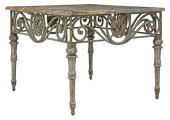 FRENCH MARBLE-TOP PAINTED WROU