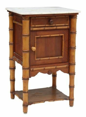 FRENCH MARBLE-TOP PINE & FAUX