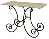 FRENCH MARBLE-TOP SCROLLED IRO