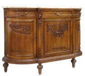 FRENCH MARBLE-TOP WALNUT BREAK