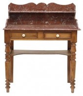 FRENCH MARBLE-TOP WALNUT WASHS