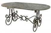 FRENCH MARBLE-TOP WROUGHT IRON