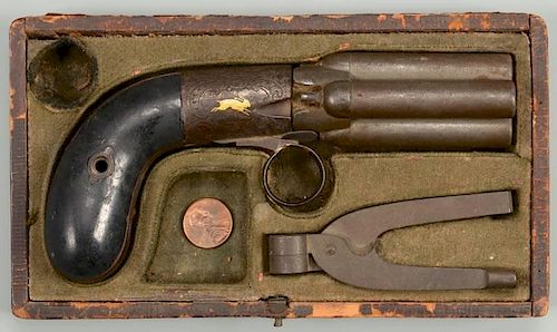 FRENCH MARIETTE PEPPERBOX PISTOL,