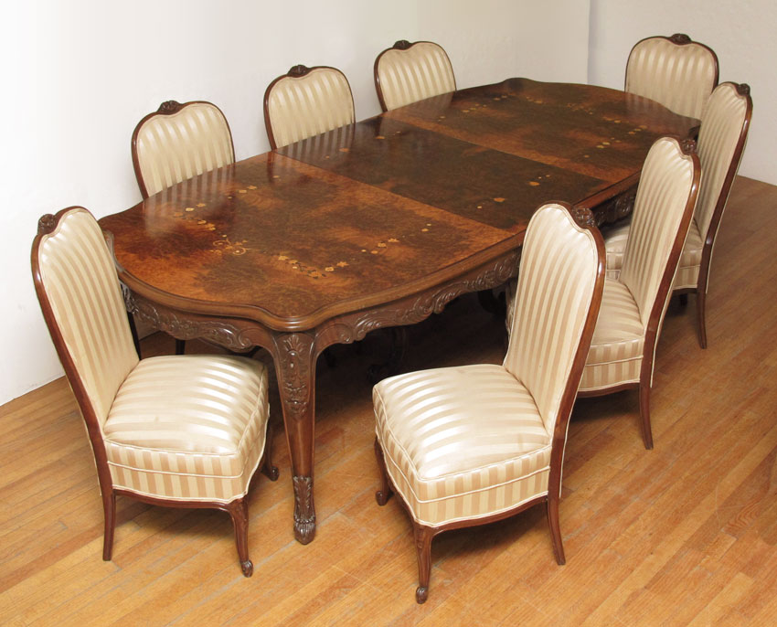 FRENCH MARQUETRY INLAY DINING TABLE