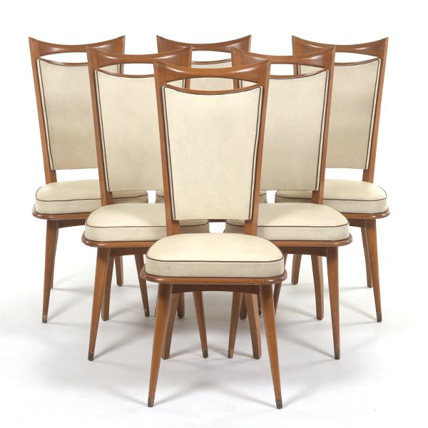 FRENCH MCM DINING CHAIRS, SET OF