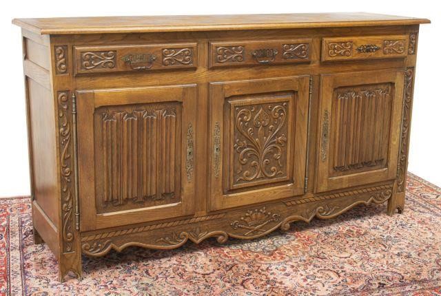 FRENCH MEDIEVAL STYLE CARVED OAK