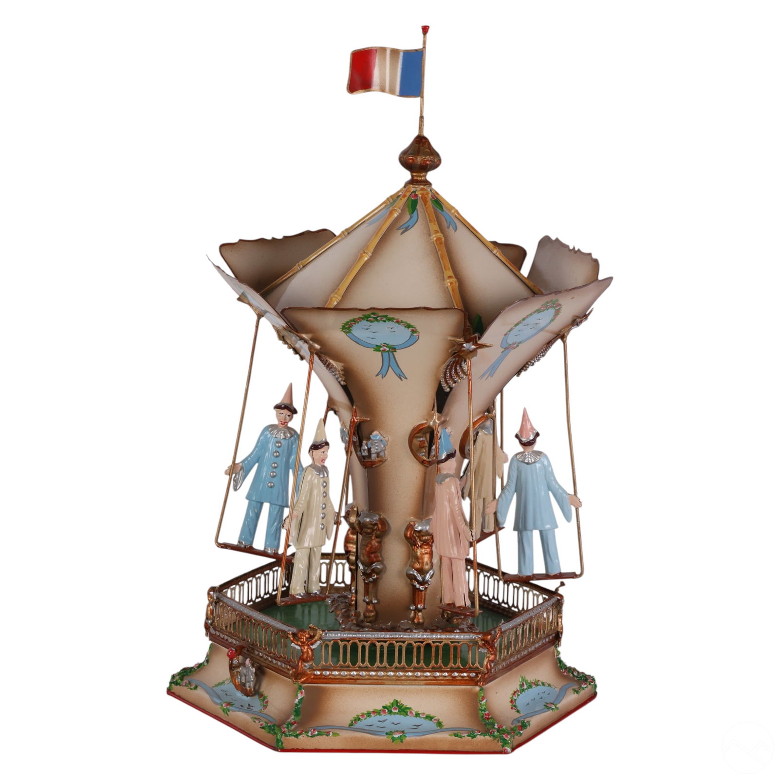 FRENCH METAL CLOWN CAROUSEL SWISS