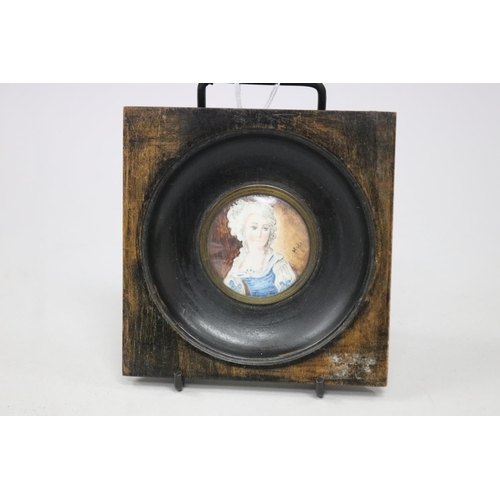 French miniature of a lady, signed,
