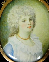 FRENCH MINIATURE ON IVORY "MAD