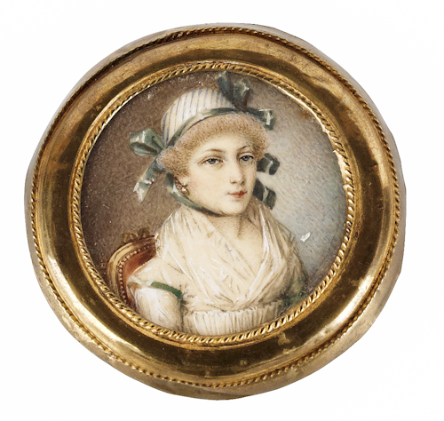 French miniature watercolor on