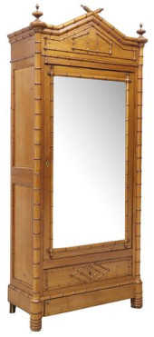FRENCH MIRRORED ARMOIRE WITH F