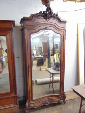 FRENCH MIRRORED DOOR ARMOIRE W