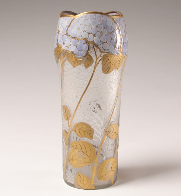 French Mont Joye art glass vase;