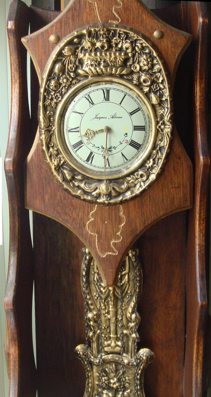 French Morbier style hall clock,