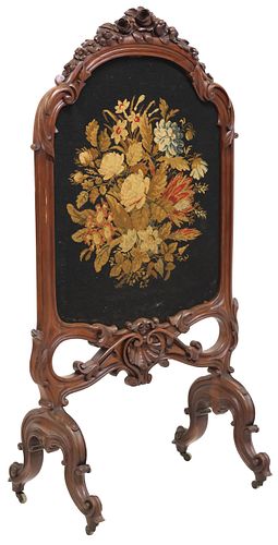 FRENCH NAPOLEON III CARVED MAHOGANY