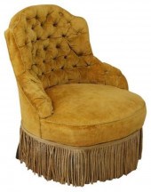 FRENCH NAPOLEON III TUFTED YEL