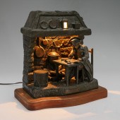 FRENCH NAPOLEON SPELTER LAMP: