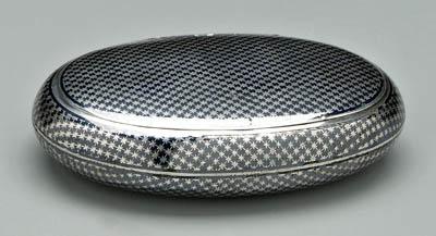 French niello silver case, oval