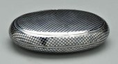 French niello silver case, ova