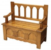 FRENCH OAK BENCH WITH STORAGEF