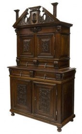 FRENCH OAK CHERUB CARVED RELIG