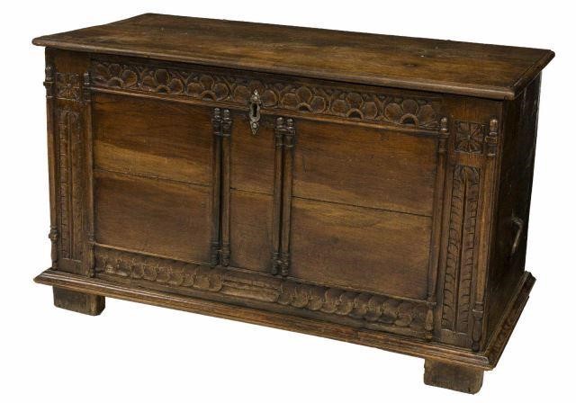 FRENCH OAK COFFER TRUNK, 18TH