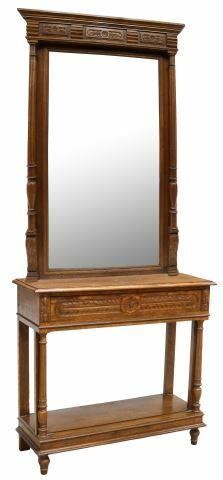 FRENCH OAK CONSOLE TABLE &