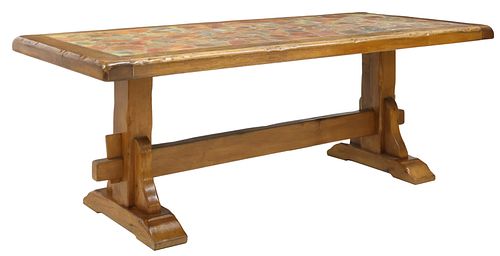 FRENCH OAK DINING TABLE WITH