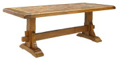 FRENCH OAK DINING TABLE WITH V