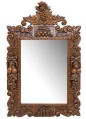 FRENCH OAK-FRAMED BEVELED MIRR