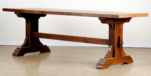 FRENCH OAK LIBRARY TABLE CIRCA