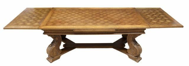 FRENCH OAK PARQUETRY DRAW-LEAF