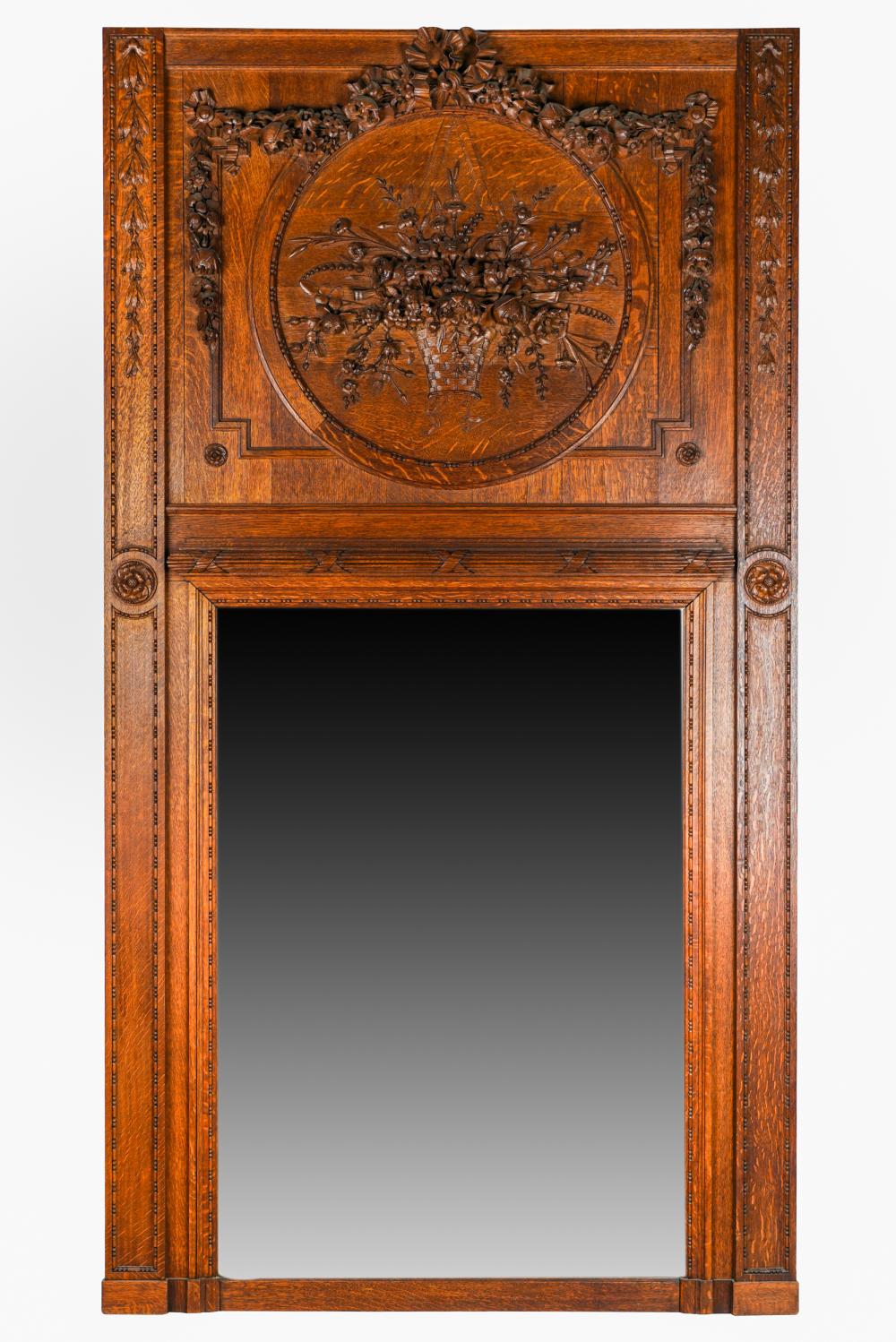 FRENCH OAK TRUMEAU MIRRORthe