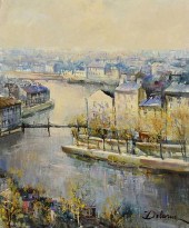 FRENCH OIL ON CANVAS PARIS SCE