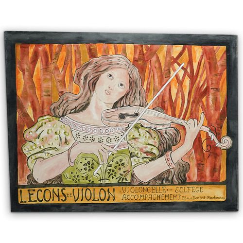 FRENCH OIL PAINTING ON CANVAS - "