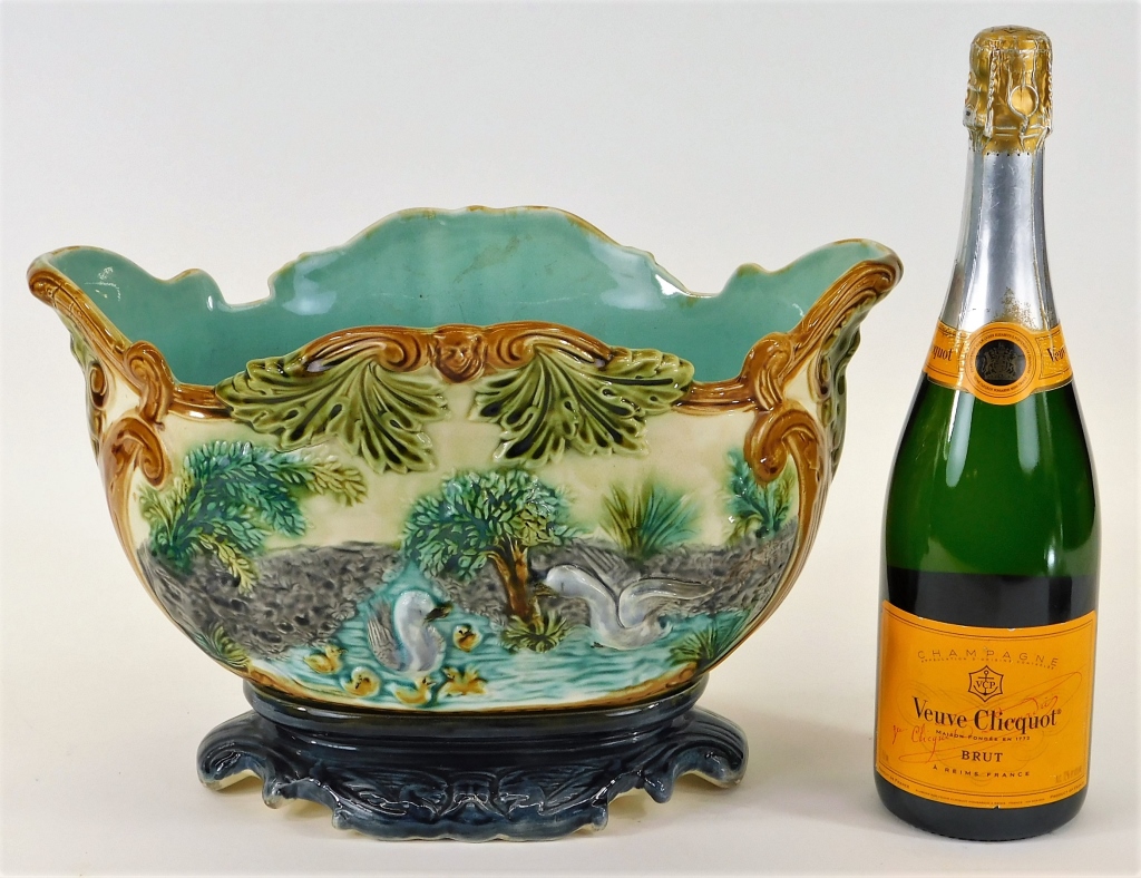 FRENCH ONNAING BARBOTINE MAJOLICA